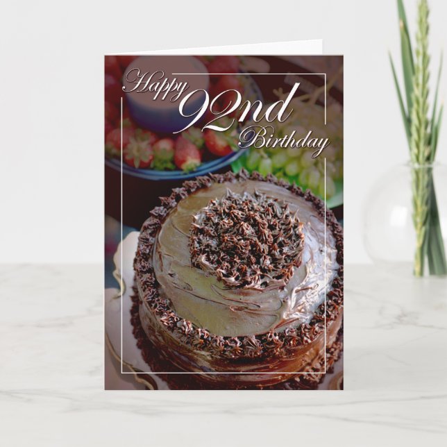92:a födelsedagen i lycklig! kort (Framsida)