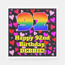 92:a födelsedagen: Loving Hearts Mönster, Regnbåge Pappersservett