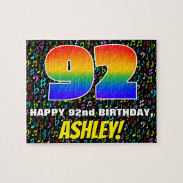 92:a födelsedagen - Roligt, färgstarka musiksymbol Pussel