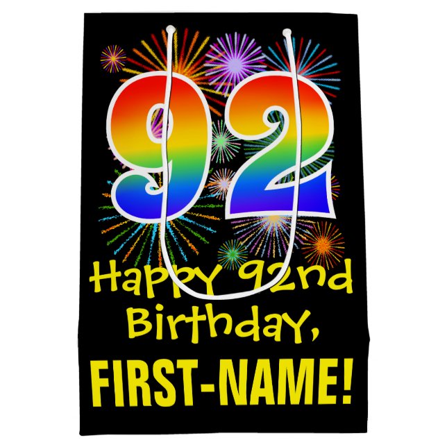 92:a födelsedagen: Roligt Fireworks Mönster + Rain (Baksidan)