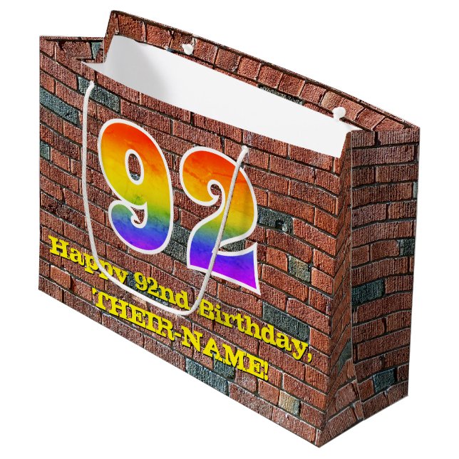 92:a födelsedagen: Roligt, Graffiti-Inspired Rainb (Framsidan Vinklad)
