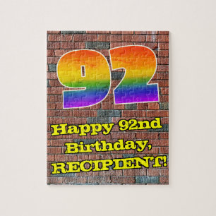 92:a födelsedagen: Roligt Graffiti-Inspired Rainbo Pussel