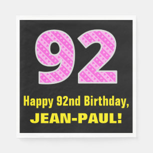 92:a födelsedagen: Rosa Rand och Hearts "92" + Nam Pappersservett