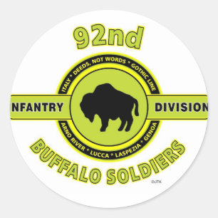 92:a infanteridivisionen "Buffalo Soldiers" WW II Runt Klistermärke