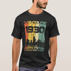 92 Ålderdom Vintage 1930 92:a födelsedagen T Shirt
