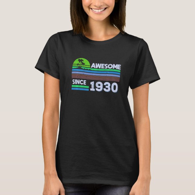 92 år gamla män kvinnor Fantastisk sedan 1930 T Shirt (Framsida)