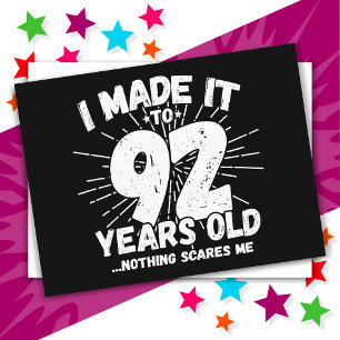 92 år gammal sarkastisk meme rolig 92-årsdag vykort