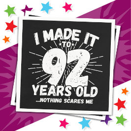 92 år gammalt sarkastiskt minne funny 92:a födelse pappersservett