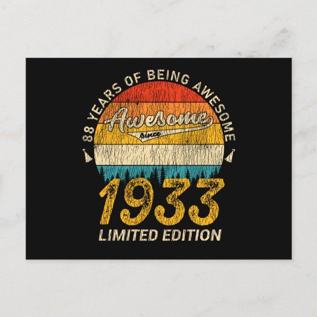 92-årig dagstidning 1933 Fantastisk 92:a födelseda Vykort (Framsida)