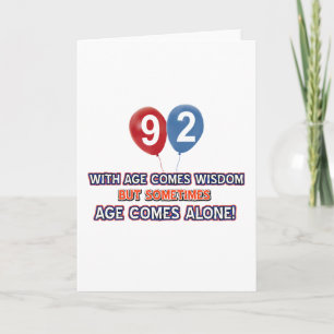 92-årig visdom-födelsedagskalender kort