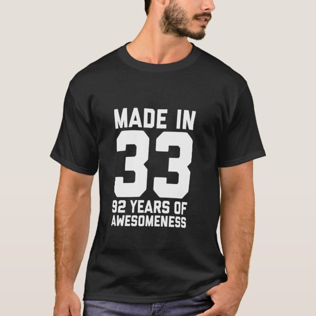 92-årsdag för män kvinnor son dotter ålder 92 år t shirt (Framsida)
