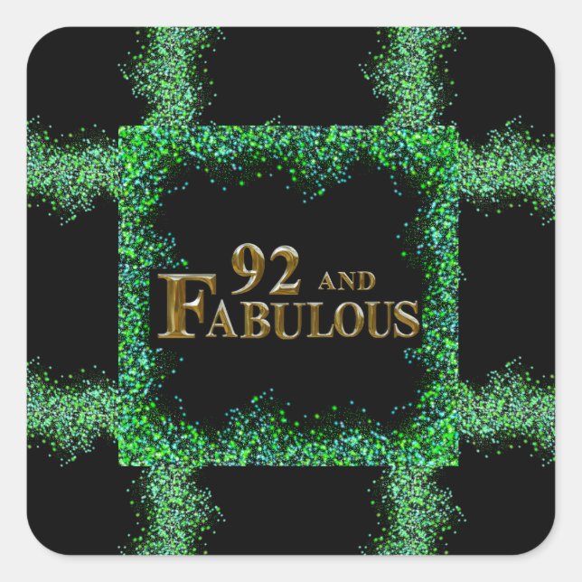 92-årsdag  fyrkantigt klistermärke (Framsida)