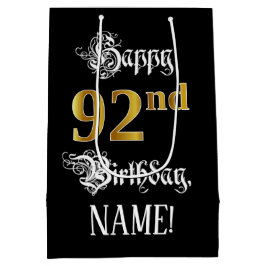 92-årsdag ~ Snygg script; Falskt guldutseende; Nam