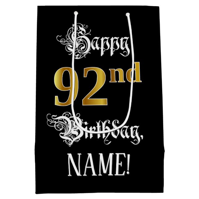 92-årsdag ~ Snygg script; Falskt guldutseende; Nam (Baksidan)