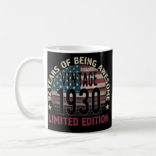 92:e födelsedagen Gift manar Vintage 1930 92 år ga Kaffemugg