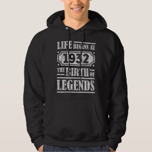 93 år gammal 1932 90:e födelsedag för Legend Hoodie