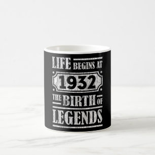 93 år gammal 1932 90:e födelsedag för Legend Kaffemugg