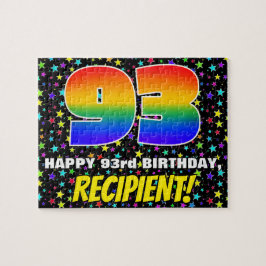 93:e födelsedag - Roligt, färgstark stjärna Fält M Pussel