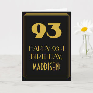 93:e födelsedagen ~ Art Deco Inspired Titta "93" & Kort