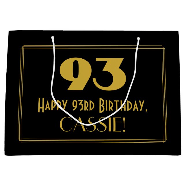 93:e födelsedagen - Art Deco Inspired Titta "93" o (Framsidan)