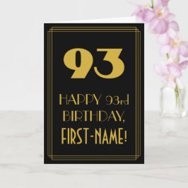 93:e födelsedagen - Art Deco Inspired Titta "93" o Kort