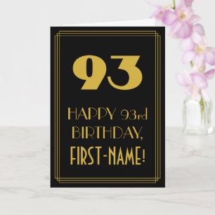 93:e födelsedagen - Art Deco Inspired Titta "93" o Kort