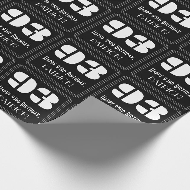 93:e födelsedagen: Art Deco Inspired Titta "93" oc Presentpapper (Hörn)