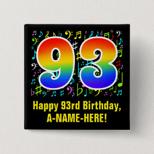 93:e födelsedagen: Colorful Music Symbols, Rainbow Knapp