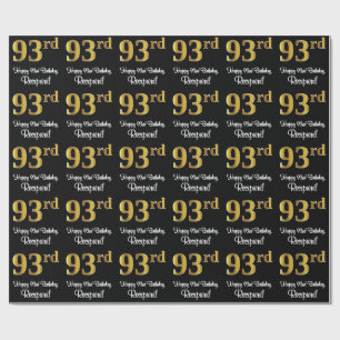 93:e födelsedagen: Elegant Luxurious Faux Guld Tit Presentpapper