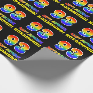 93:e födelsedagen: fetstil, Roligt, enkel, regnbåg Presentpapper