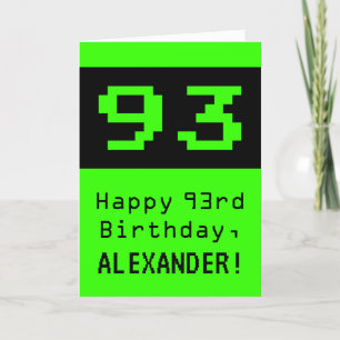 93:e födelsedagen: Nerdy / Geeky Stil "93" och Nam Kort