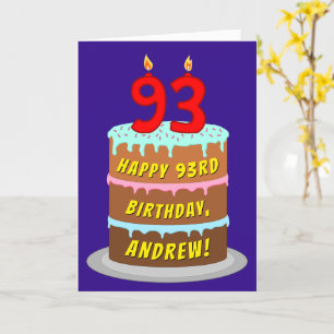 93:e födelsedagen: Roligt Cake and Candles + Anpas Kort