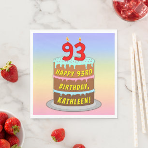 93:e födelsedagen: Roligt Cake and Candles + Anpas Pappersservett