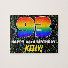 93:e födelsedagen - Roligt, färgstarka musiksymbol Pussel