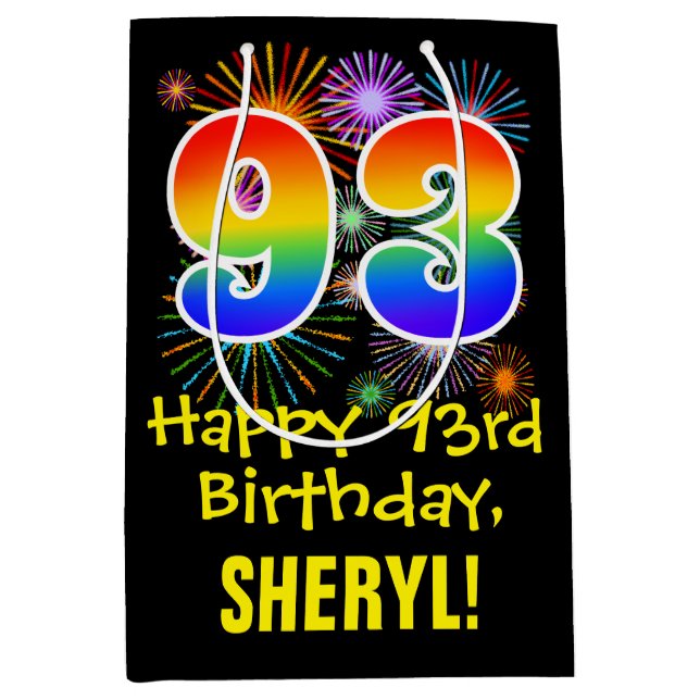 93:e födelsedagen: Roligt Fireworks Mönster + Rain (Framsidan)