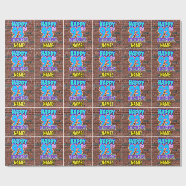 93:e födelsedagen: Roligt, Urban Graffiti Inspired Presentpapper (Platt)