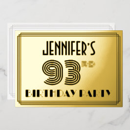 93:e Födelsedagsfesten - Art Deco Stil "93" och Na