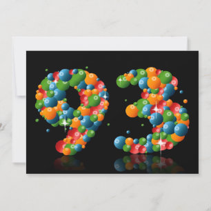 93:e Födelsedagsfesten, med bubblor och bollar Inbjudningar
