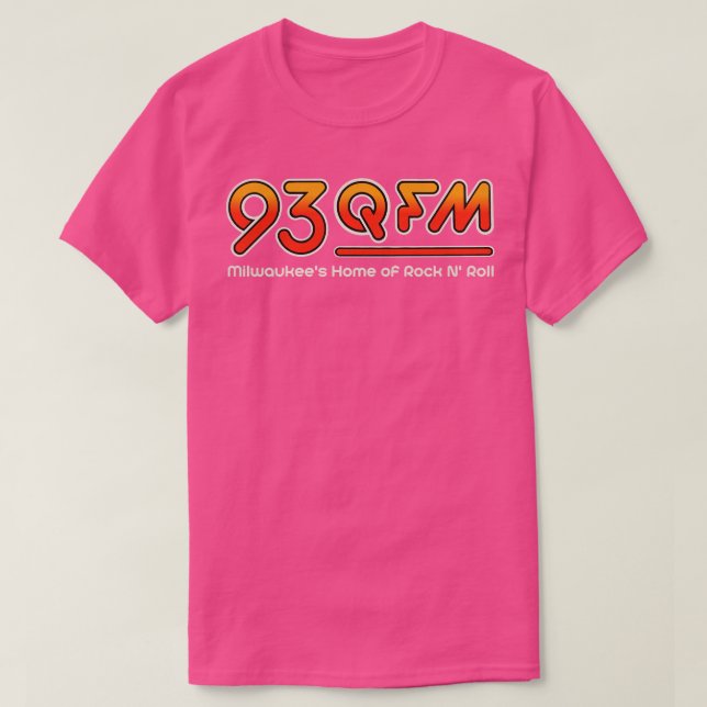93 QFM Milwaukees Rock N Roll Defunct Radio Statio T Shirt (Design framsida)