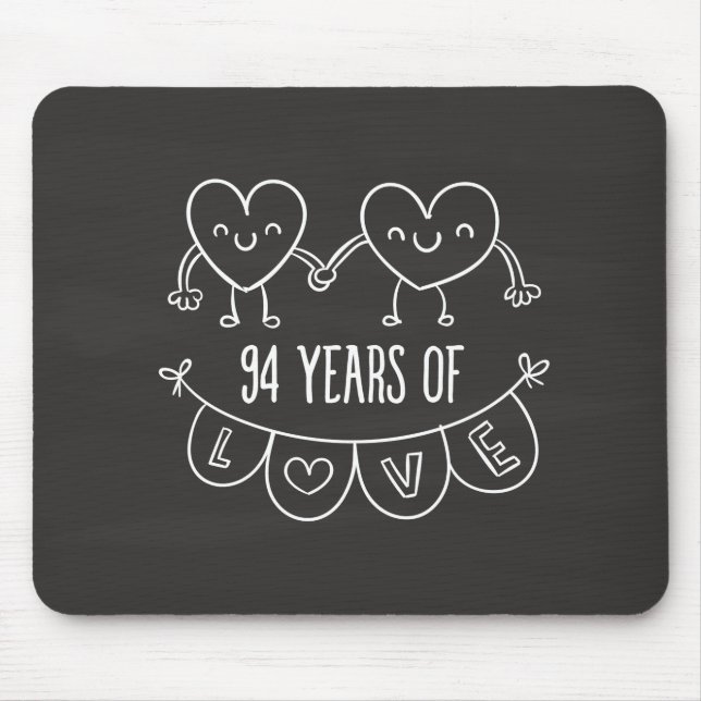 94-årsjubiléet Gift Chalk Hearts Musmatta (Framsidan)