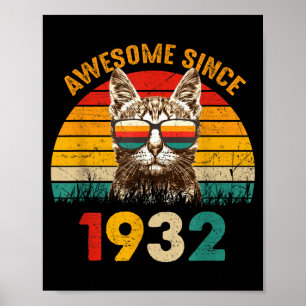 94-årspresent för en kattälskare solnedgång fantas poster