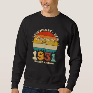 94:e året gammal Retro Fantastisk 94:e födelsedags Lång Ärmad Tröja