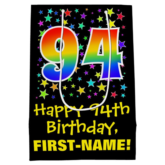 94:e födelsedag: Färga stjärnor Mönster och regnbå (Baksidan)