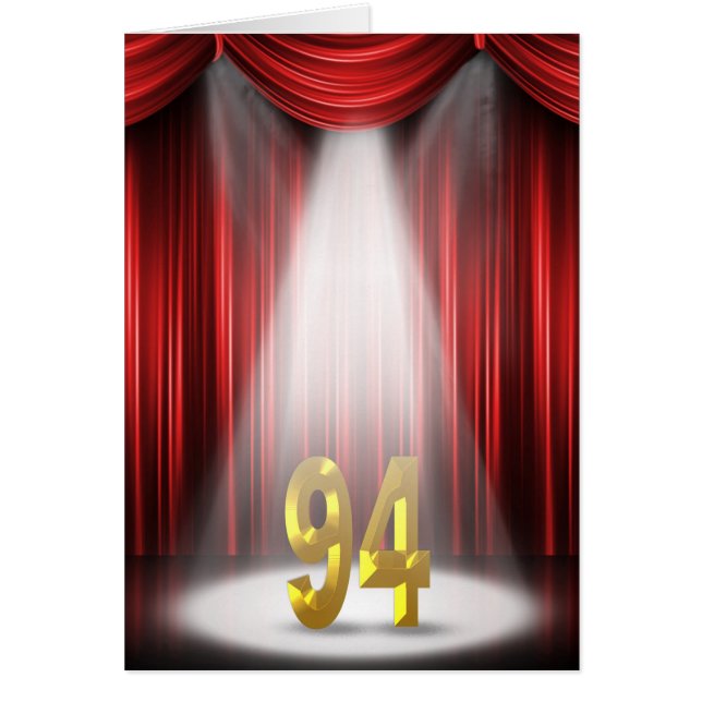 94:e födelsedag i strålkastarljuset hälsningskort (Framsidan)