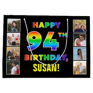 94:e födelsedag: Regnbågstext, Anpassningsbar Foto