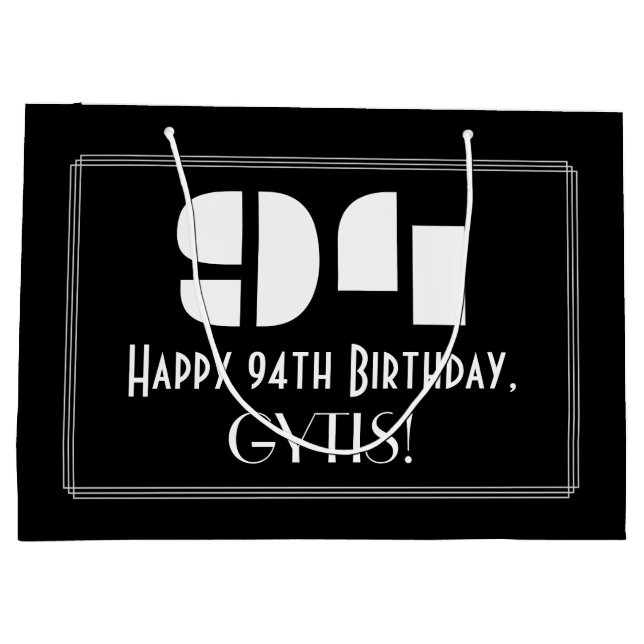 94:e födelsedagen ~ Art Deco Inspired Titta "94" + (Baksidan)