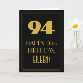 94:e födelsedagen ~ Art Deco Inspired Titta "94" & Kort