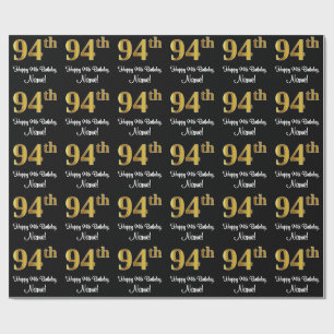 94:e födelsedagen: Elegant Luxurious Faux Guld Tit Presentpapper