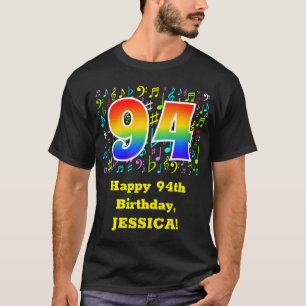 94:e födelsedagen: Färgstarka musiksymboler, reg T Shirt