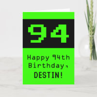 94:e födelsedagen: Nerdy/Geeky Stil "94" och Namn